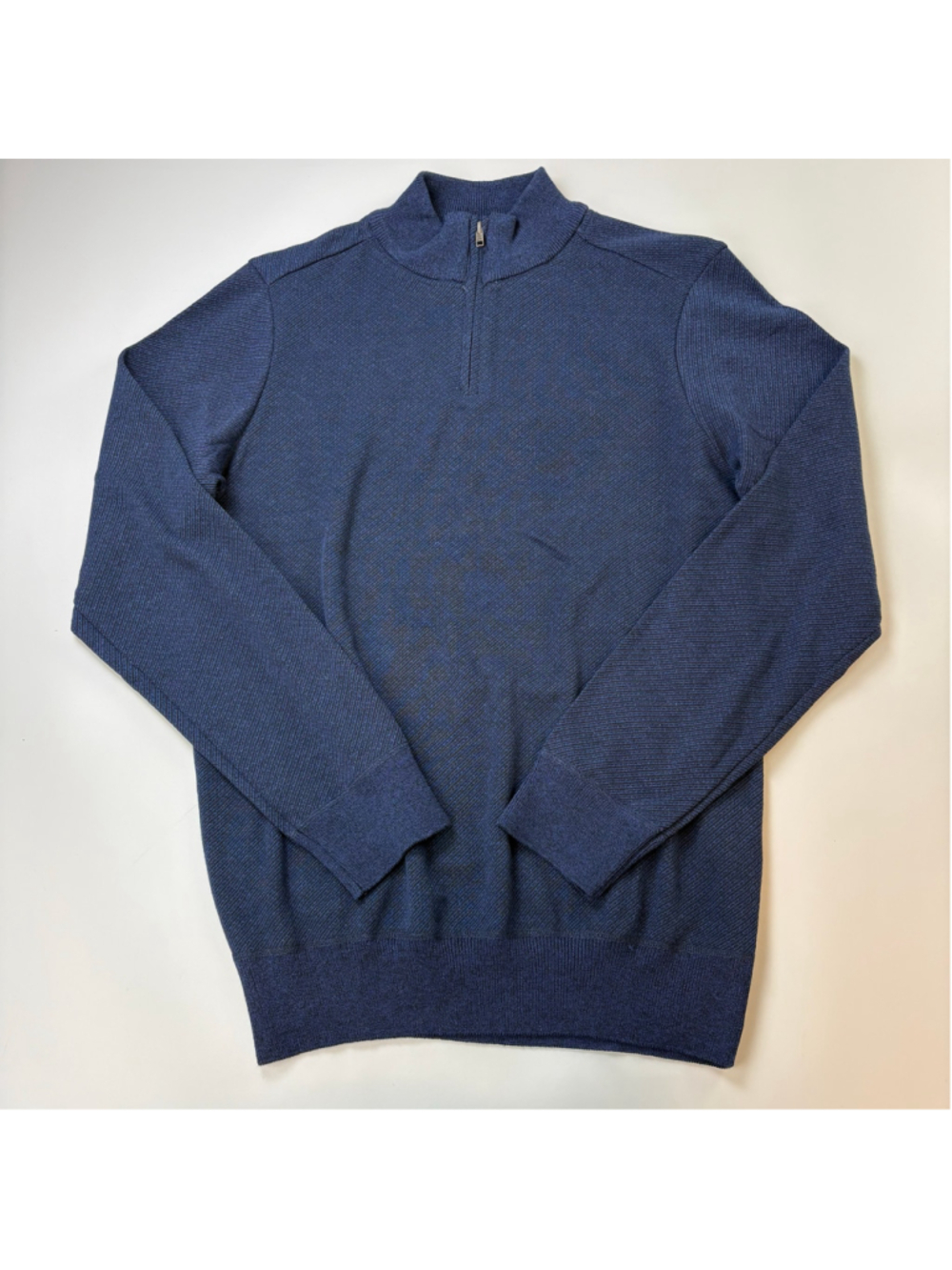 Robert Graham Sweater Large Blue Quarter Zip Preppy Elevated Casual Classic MINT